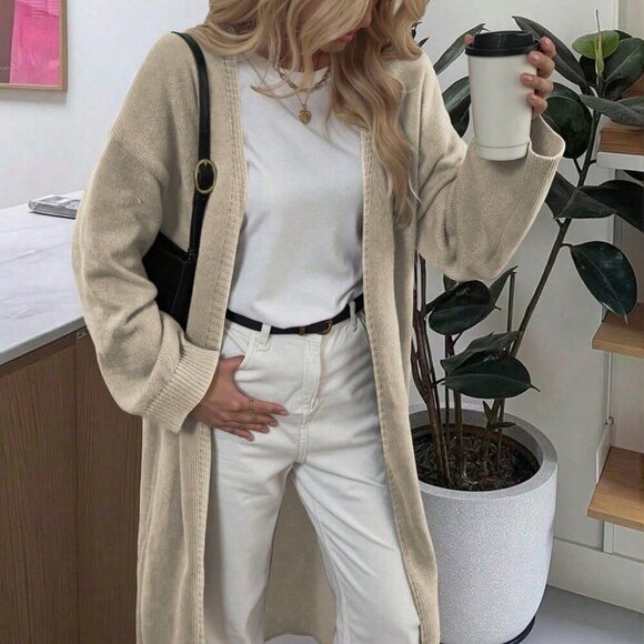 casual womens open front knit sweater cardigan - Picture 8 of 9